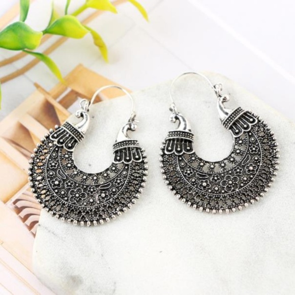 NEW boho floral print earrings - Picture 2 of 2